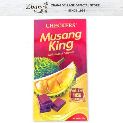 CHECKERS BAR MUSANG KING DURIAN DARK CHOCOLATE 100G (9551021090521)