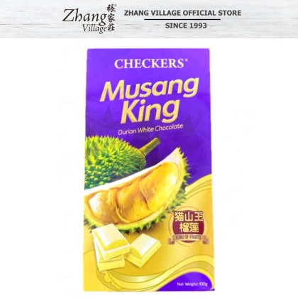 CHECKERS BAR MUSANG KING DURIAN WHITE 100G (9551021090514)