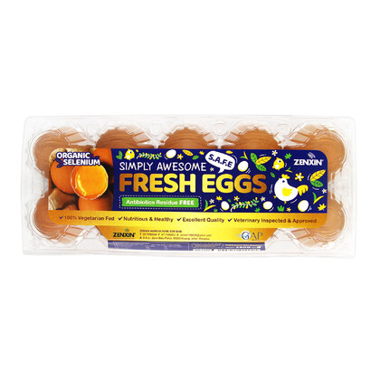 ZENXIN ANTIBIOTIC FREE EGGS (SELENIUM ENRICHED) 10pcs/pack (9555974900142)